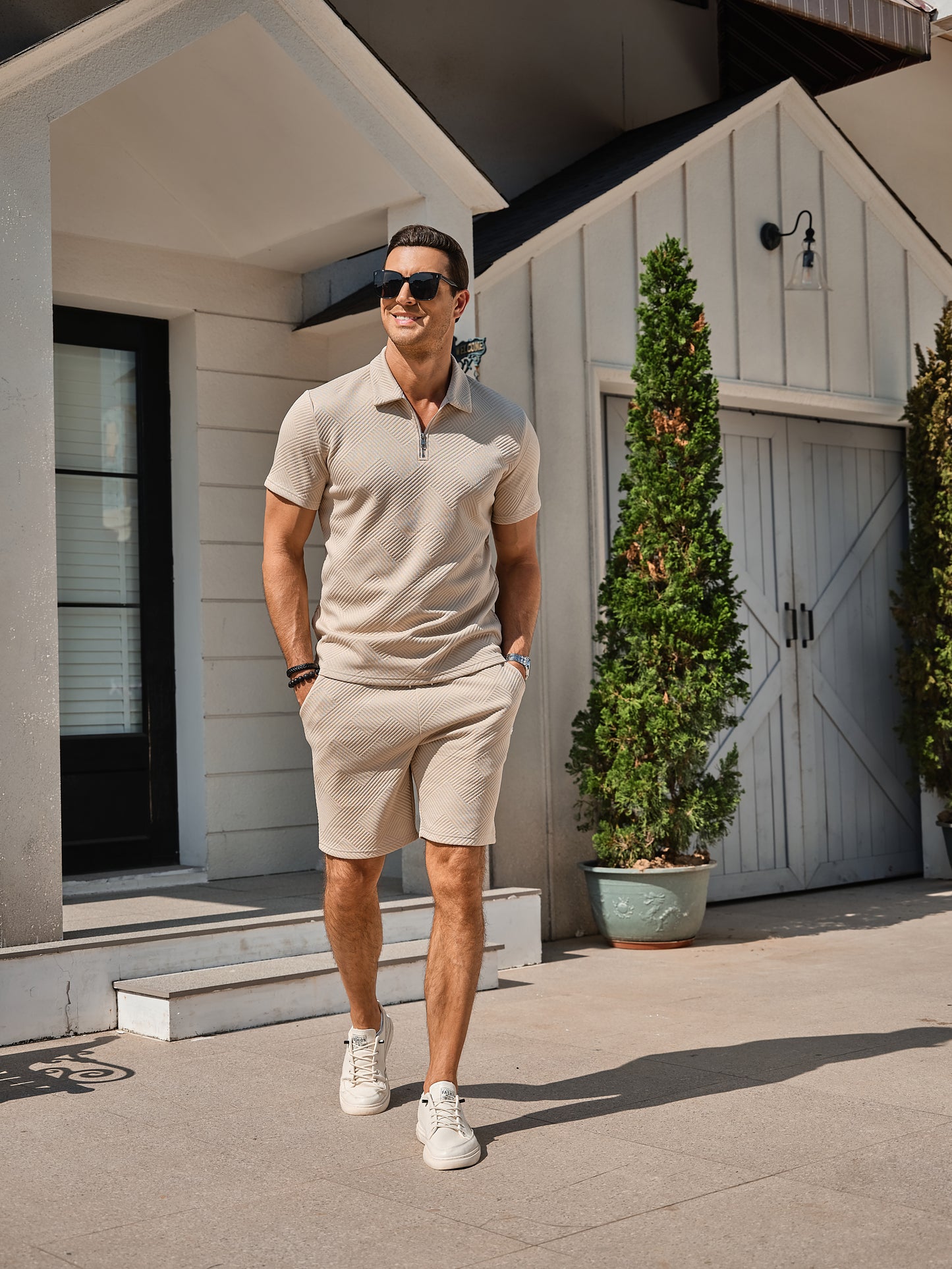 Men's 2 Piece Outfits Sets Polo Shirt and Shorts Summer Fashion Casual Short Sleeve Polo Tracksuit for Men