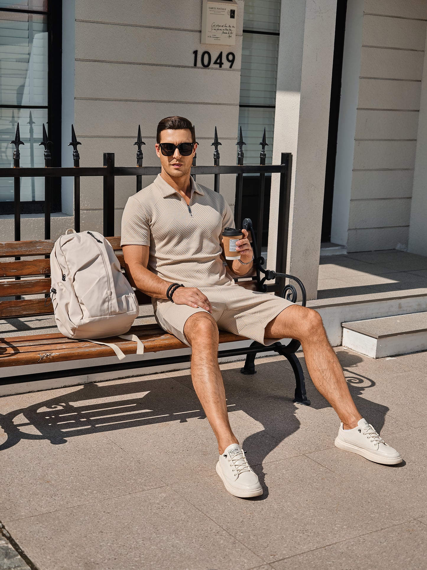 Men's 2 Piece Outfits Sets Polo Shirt and Shorts Summer Fashion Casual Short Sleeve Polo Tracksuit for Men